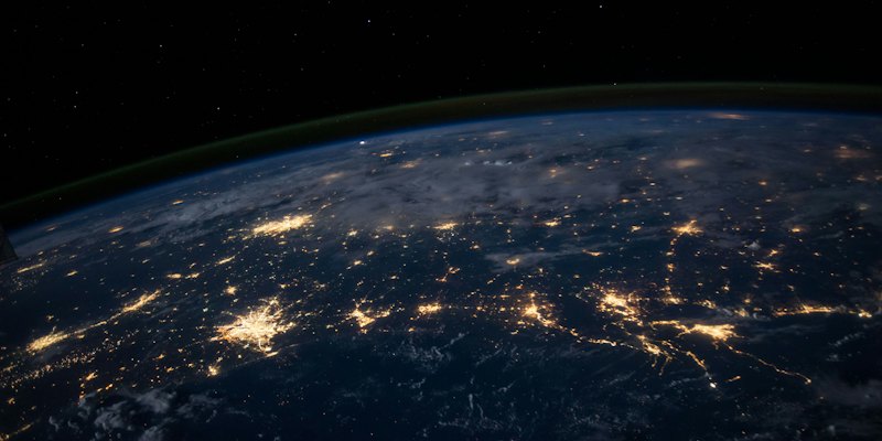 Globally connected network of systems visualised over the Earth